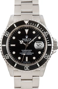 Rolex Submariner No Holes Case ref 16610T Stainless Steel