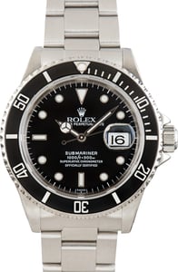 Rolex Submariner Used Rolex Submariner Black Dial 16610 Stainless Steel Oyster