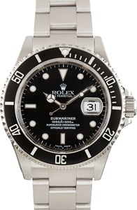 Used Rolex Submariner Black Dial Ref 16610 Steel Oyster