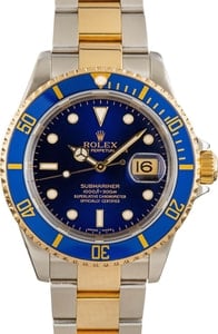 Rolex Submariner 40MM Steel & 18k Yellow Gold Oyster Blue Dial, Rolex Papers (2004)