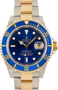 Men's Pre-owned Rolex Submariner Ref 16613 Blue Dial