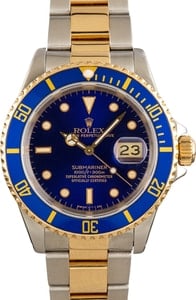 Rolex Submariner 40MM Steel & 18k Gold, Oyster Band Blue Dial & Blue Timing Bezel (1989)