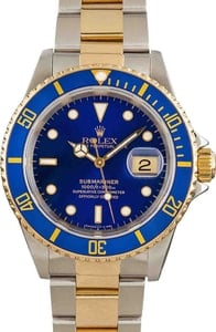 Pre Owned Rolex Submariner 16613 Blue Dial