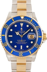 Rolex Two-Tone Submariner 16613 Blue Bezel