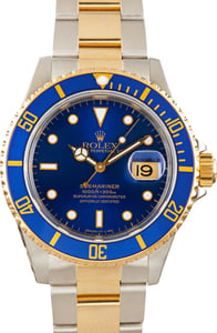 Used Rolex Submariner Stainless Steel & Yellow Gold 16613 Bluesy