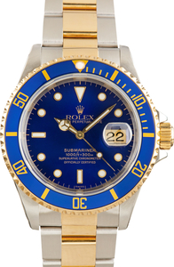 Used Two Tone Rolex Submariner Ref 16613 Aluminum Bezel