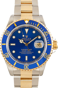 Used Stainless Steel & 18k Yellow Gold Rolex Submariner Ref 16613