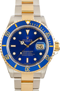 Pre-Owned Rolex Submariner Ref 16613 Steel & 18k Yellow Gold Blue Dial