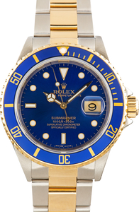 Used Rolex Submariner Ref 16613 Steel & 18k Yellow Gold Bluesy