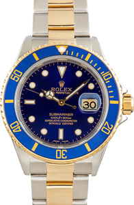Used Two Tone Rolex Submariner Bluesy Ref 16613