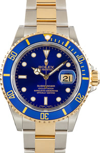 Pre-Owned Two Tone Rolex Submariner Ref 16613T Bluesy