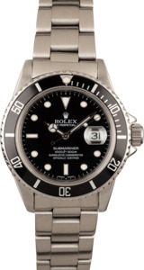Used Rolex Submariner 16800 Steel Oyster Men's Watch