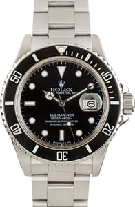Used Rolex Submariner Ref 168000 Oyster Stainless Steel