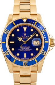 Used Rolex Submariner 16808 Blue Dial