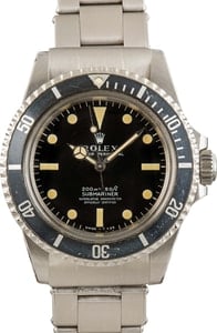 Rolex Submariner 40MM Vintage Black Dial, Circa 1968 Stainless Steel Rivet Oyster
