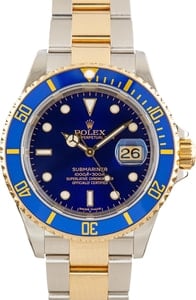 Pre Owned Rolex Submariner 16613 Blue Dial