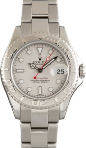 Used Lady Rolex Yacht-Master 35 Ref 168622 Platinum Bezel