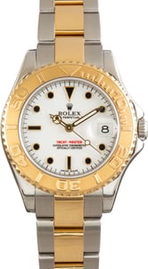 Pre-Owned Rolex Yacht-Master Two Tone 168623 White Dial