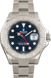 Pre-Owned Rolex Yacht-Master 40 Platinum Bezel Ref 116622 Blue Dial