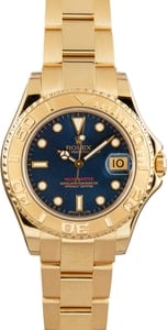 Rolex Yacht-Master 35MM 18k Yellow Gold, Blue Dial Oyster Bracelet, Rolex Box (1995)