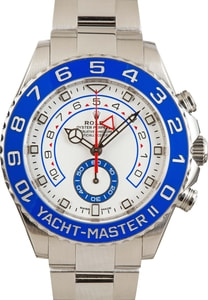 Rolex Yacht-Master 44MM Stainless Steel, Blue Bezel White Chromalight Dial, B&P (2022)