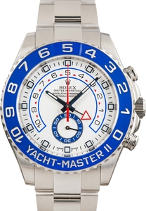Used Rolex Yacht-Master II White Dial Ref 116680 Blue Bezel