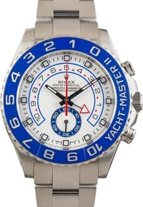 Men's Rolex Yacht-Master II White Dial 116680 Blue Bezel