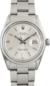Pre-Owned Steel Rolex Datejust 36 Ref 1603 Silver Pie Pan Dial
