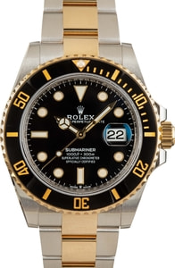 Rolex Submariner 41MM Steel & 18k Gold, Black Dial Black Ceramic Bezel, B&P (2022)