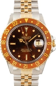 Vintage Rolex GMT-Master Two Tone 16753 Root Beer Full Set