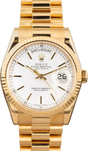 Rolex Day-Date President 118238 White Dial