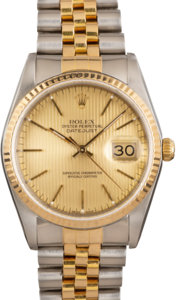 Rolex Datejust 16233 Champagne Tapestry Dial