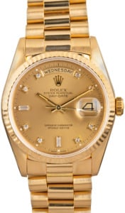 Rolex 18K Day-Date 18238 Diamond Dial