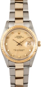 Men's Pre Owned Rolex Date Stainless and Gold 15053