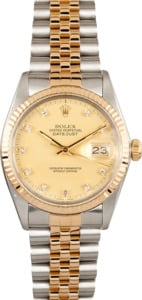 Rolex Datejust Champagne Diamond Dial 16013