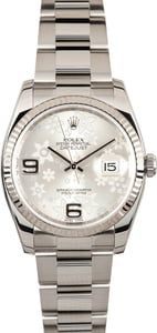 Rolex Datejust 116234 Silver Floral Motif Dial