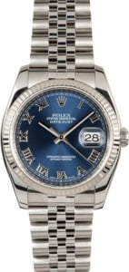 Rolex Datejust Blue 116234 Fluted Bezel