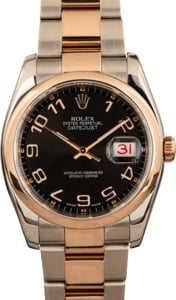 Rolex Datejust 116201 Two Tone Everose Gold Oyster