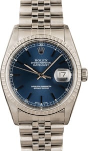 Rolex Steel Datejust 16220 Blue Dial