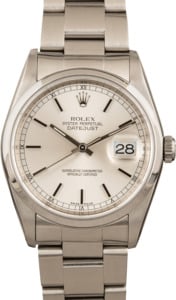 Pre-Owned Rolex Men's 36 mm Stainless Steel Oyster Perpetual Datejust Watch 16200