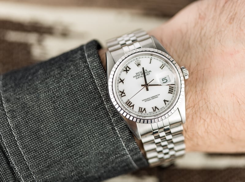 Rolex Datejust 16220 White Certified Pre-Owned