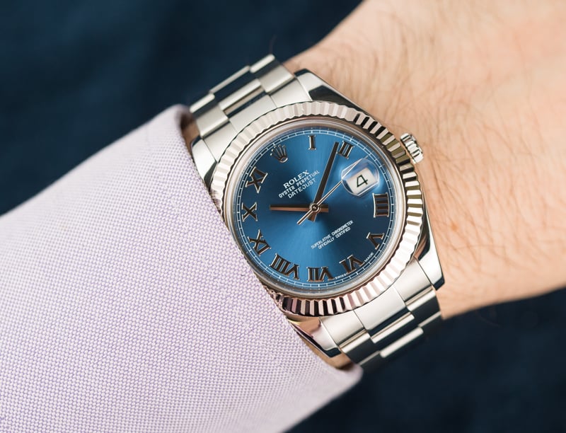 Rolex Datejust II Blue Roman Dial 116334