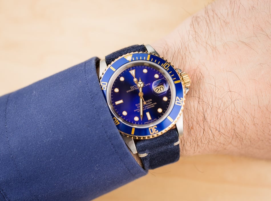 Rolex Submariner Two Tone 16613 Leather Strap