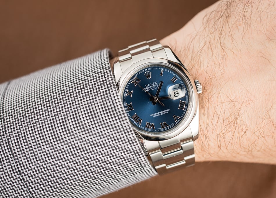 Rolex Stainless Datejust 116200 Blue Roman