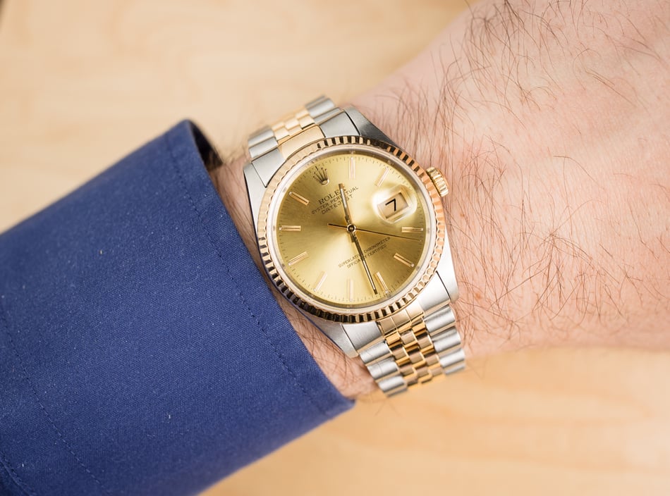 Two-Tone Rolex Datejust 16233 Champagne Dial