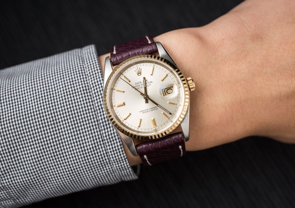 Rolex Datejust Two-Tone 16233 Leather Strap