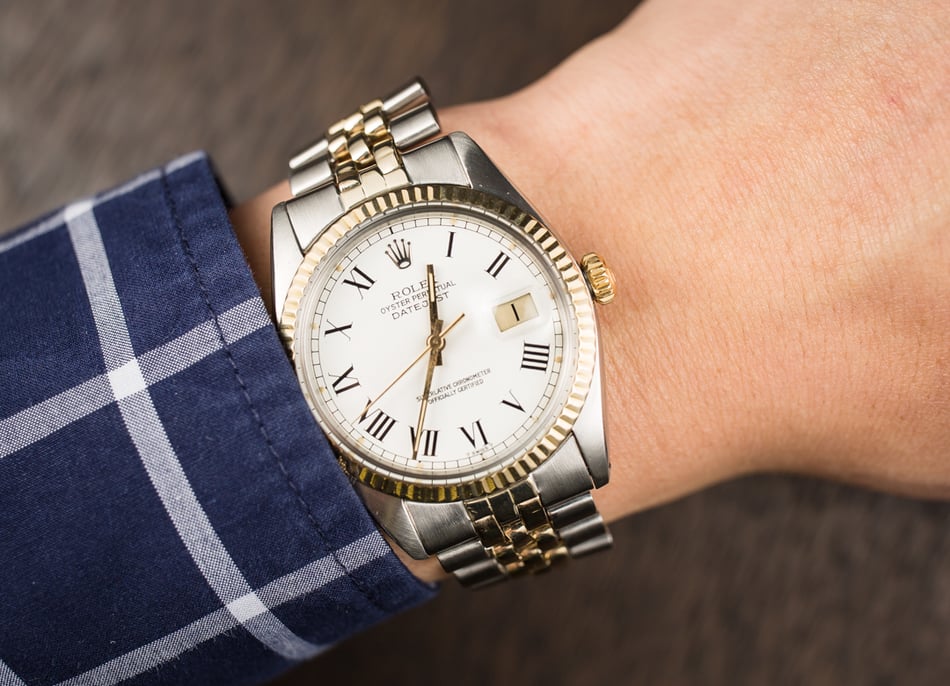 Rolex Two-Tone Datejust 16013 White Roman