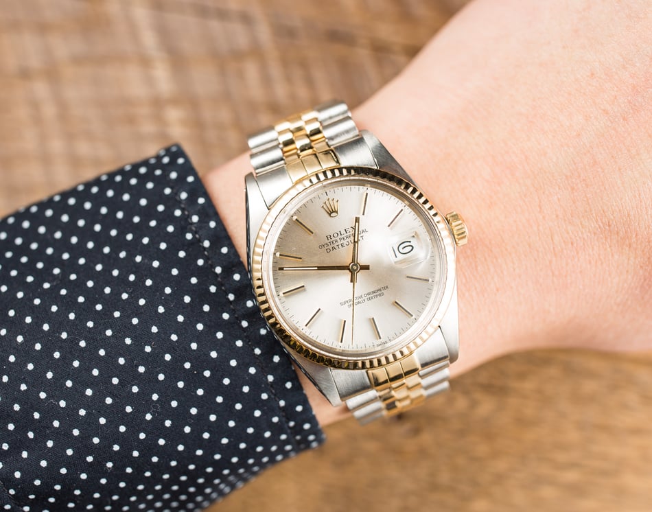 Rolex Two-Tone Datejust Silver Dial 16013