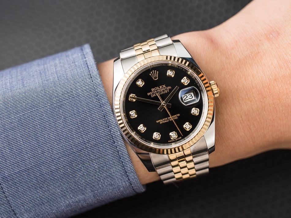 Rolex Datejust Two-Tone 116233 Black Diamond