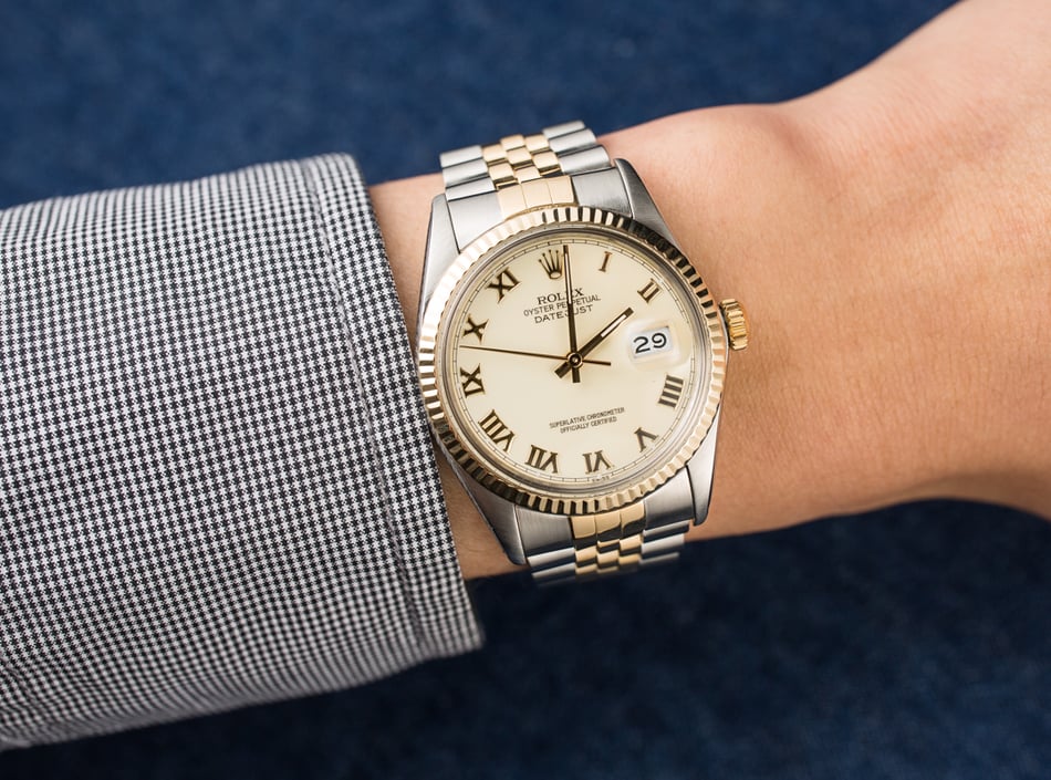 Rolex Two-Tone Datejust 16013 Ivory